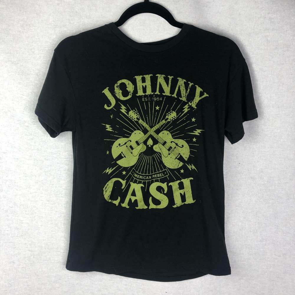 Johnny Cash Black and Green Graphic Tee